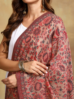 Firosh Women 100% Fine Wool Kani Stole Beige