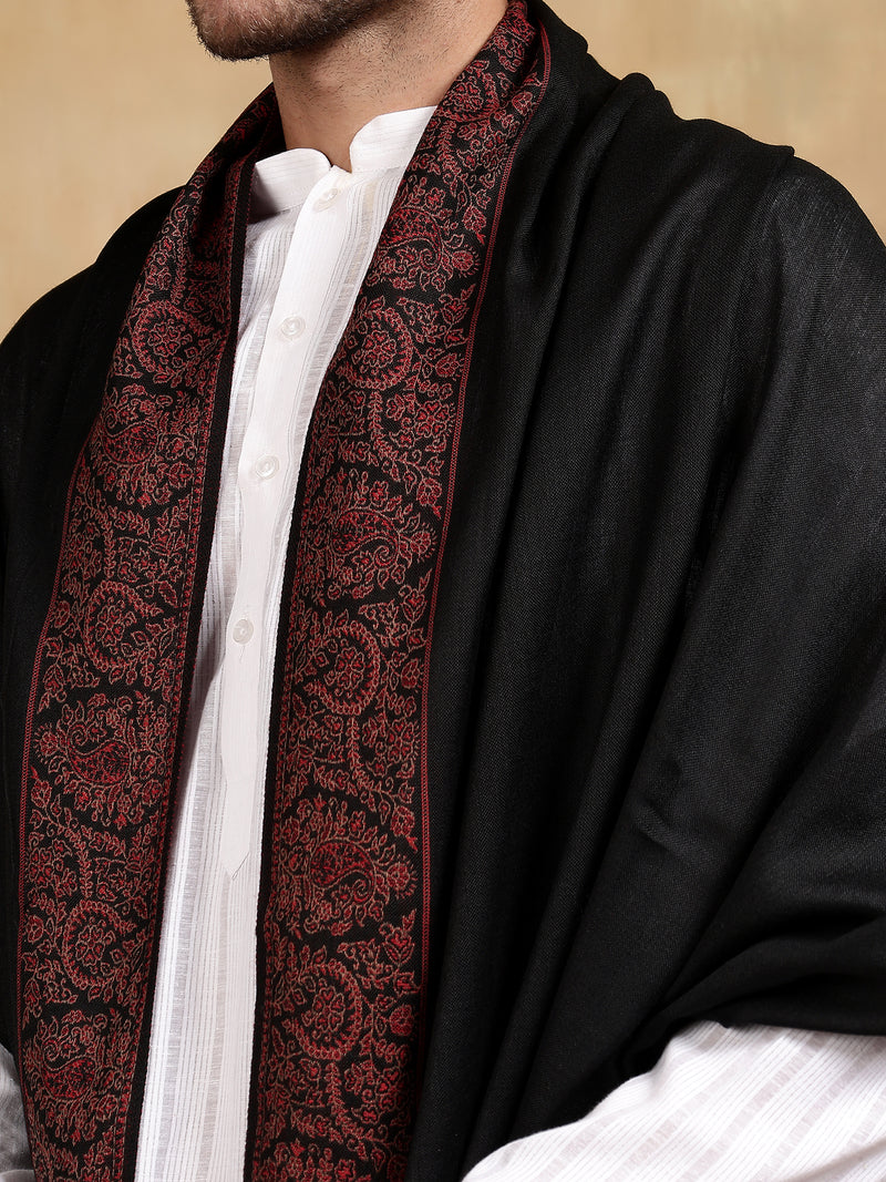 Firosh Men Wool Blend Kani Border Kashmiri Shawl