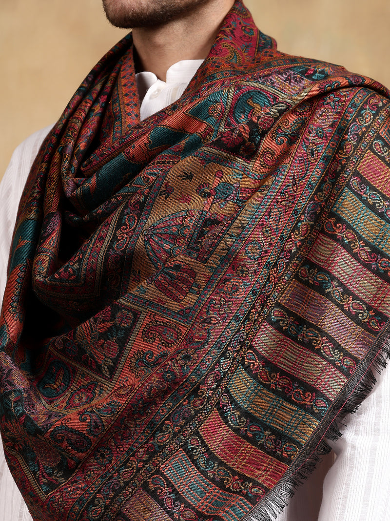 Firosh Men Kani Kashmiri stole Black