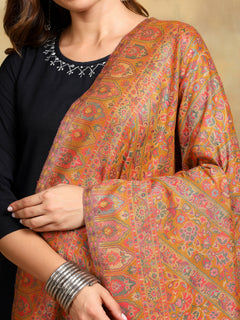 Firosh Women Guldasta Kani Kashmiri Shawl Mustard