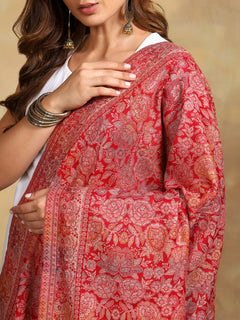 Firosh Women Kani Kashmiri Shawl Red