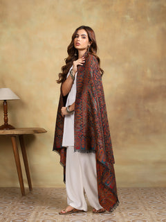 Firosh Women Guldasta Kani Kashmiri Shawl Black