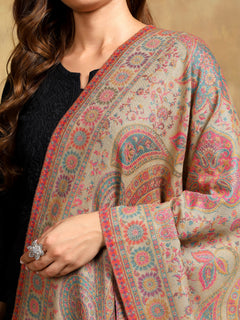 Firosh Women Kani Kashmiri stole Beige