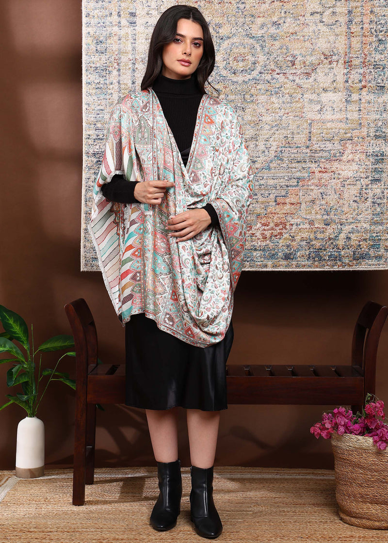 Firosh Women Faux Pashmina Kani Kashmiri Shawl