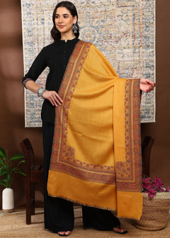 Firosh Women's Premium Kani Kashmiri Shawl with Swarovski Embellishments