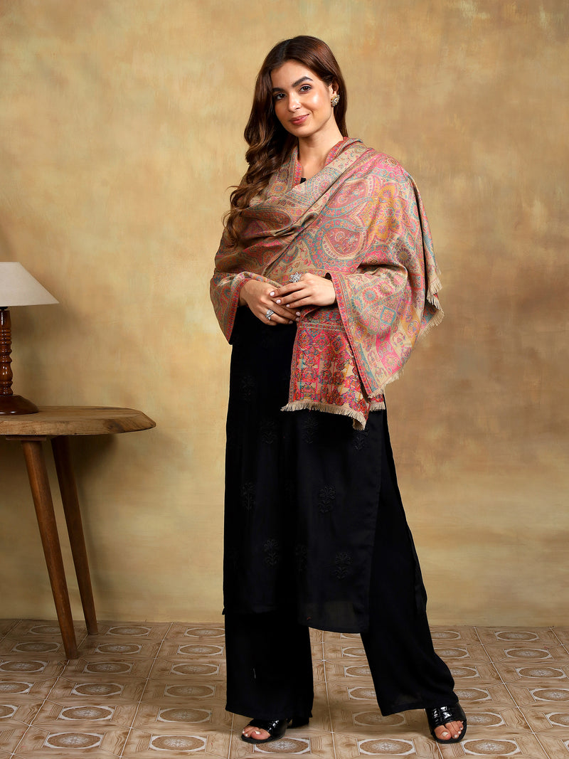 Firosh Women Kani Kashmiri stole Beige