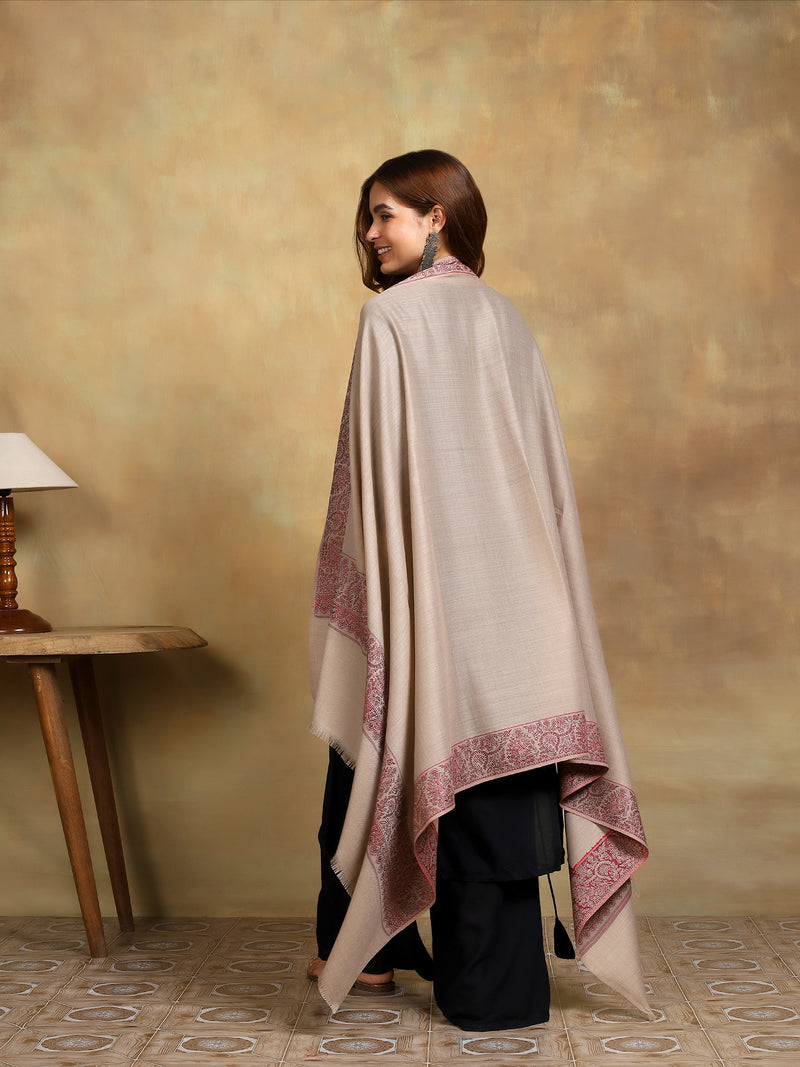 Firosh Women Kani Border Kashmiri Shawl