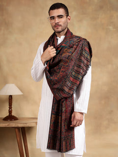 Firosh Men Kani Kashmiri stole Black