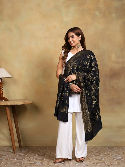Firosh Women Zari Wool Blend Stole