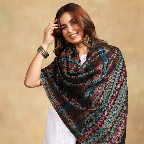 Firosh Women Zari Wool Blend Stole