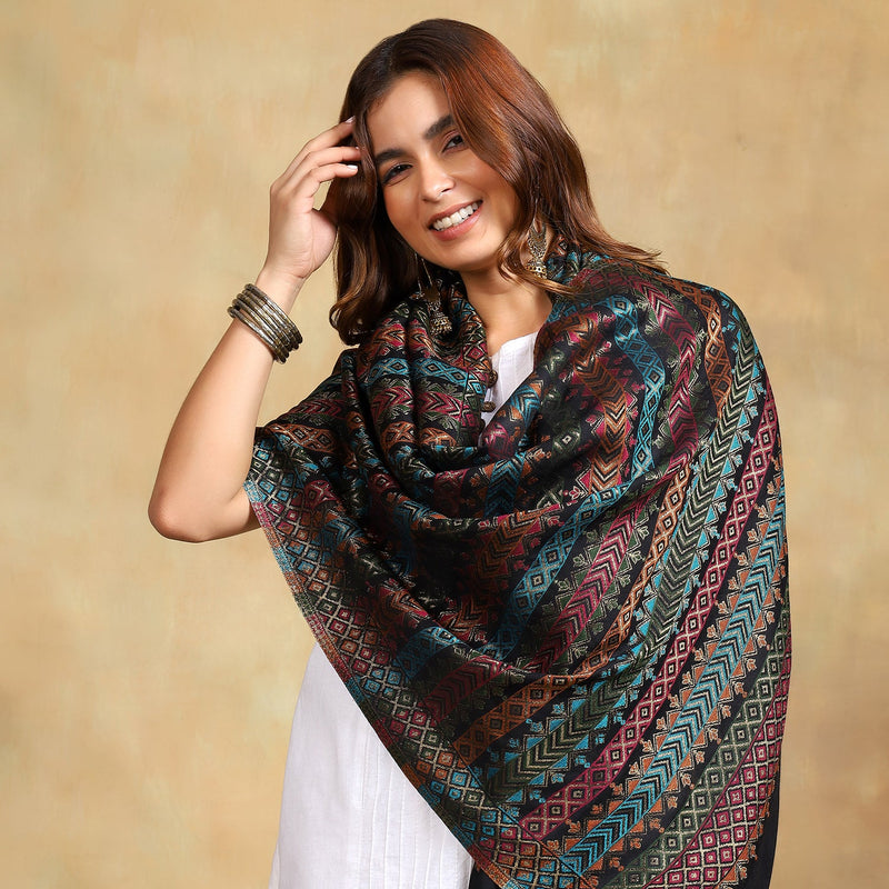 Firosh Women Zari Wool Blend Stole