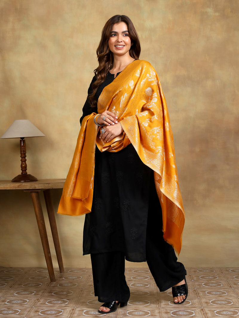 Firosh Women Zari Wool Blend Stole