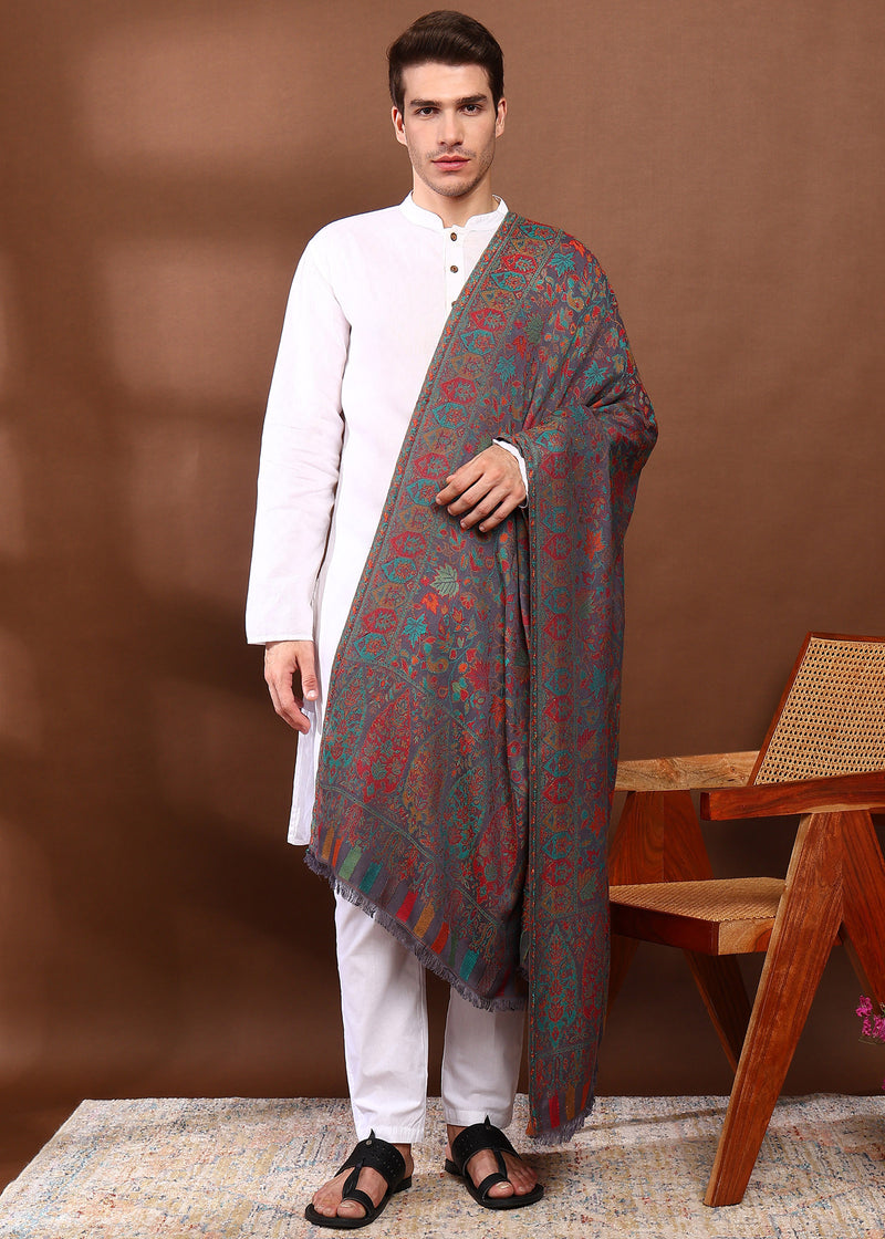 Firosh Men Faux Pashmina Kani Kashmiri Shawl