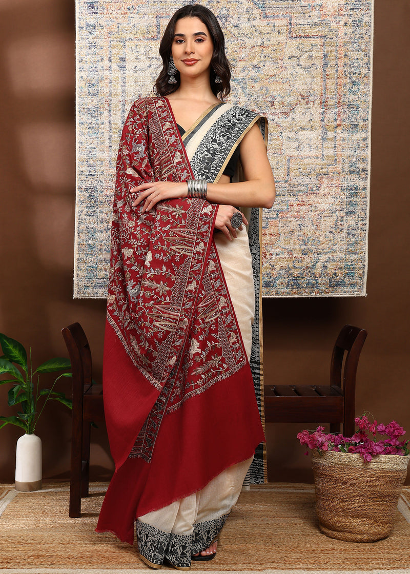 Firosh Women Nalki Embroidered Shawl