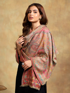 Firosh Women Kani Kashmiri stole Beige