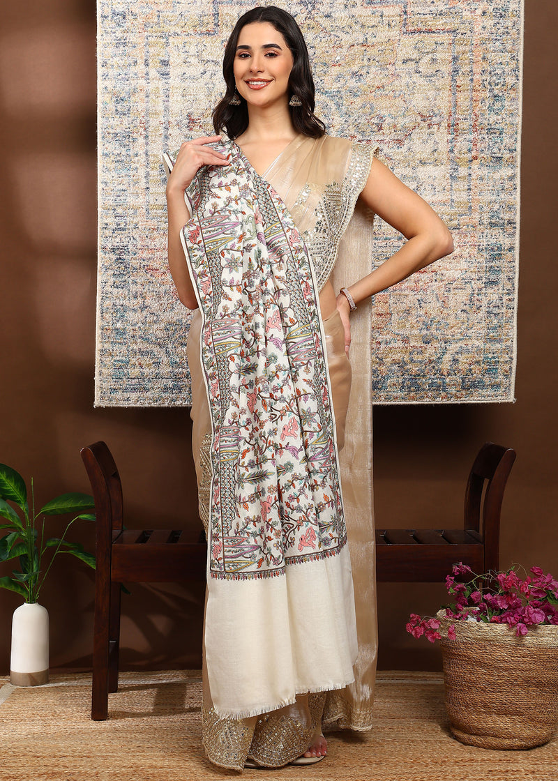 Firosh Women Nalki Embroidered Shawl