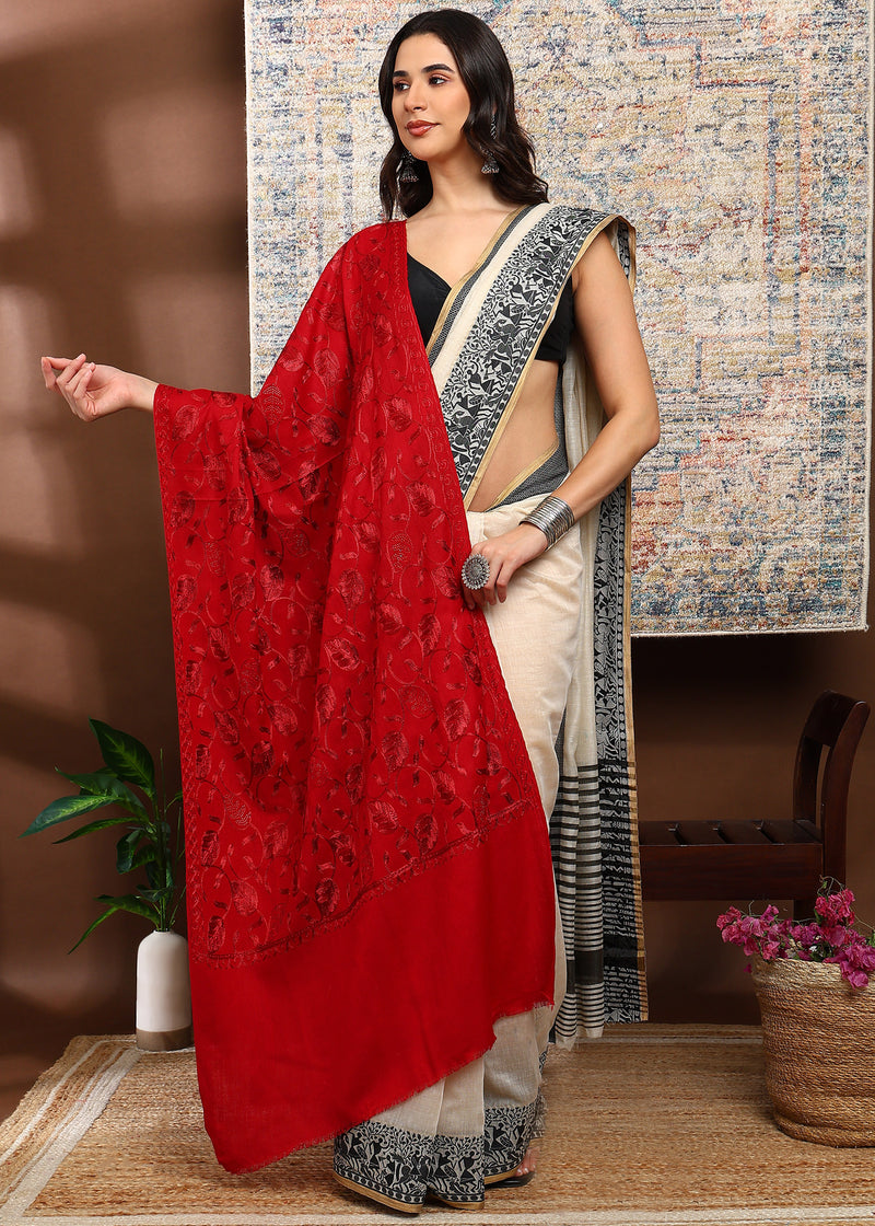 Firosh Women's Embroidered Stole with Swarovski Embellishments