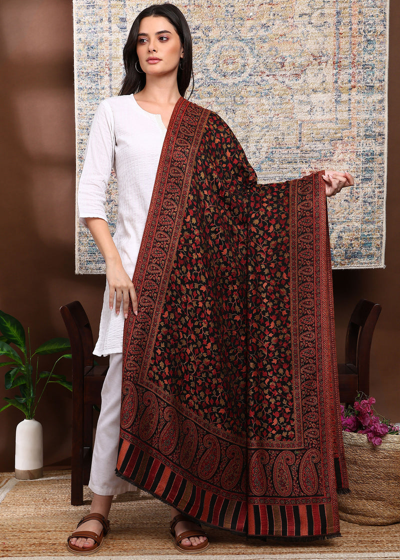Firosh Women Faux Pashmina Kani Kashmiri Shawl