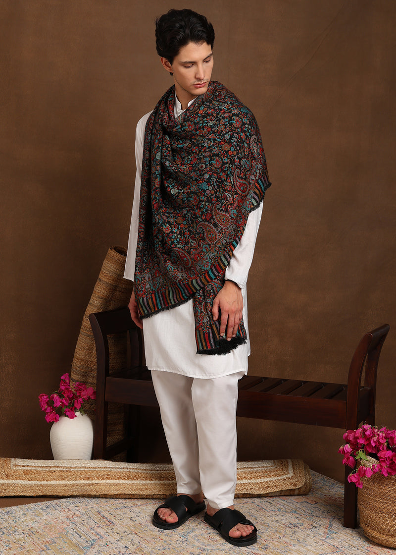 Firosh Men Faux Pashmina Kani Kashmiri Shawl