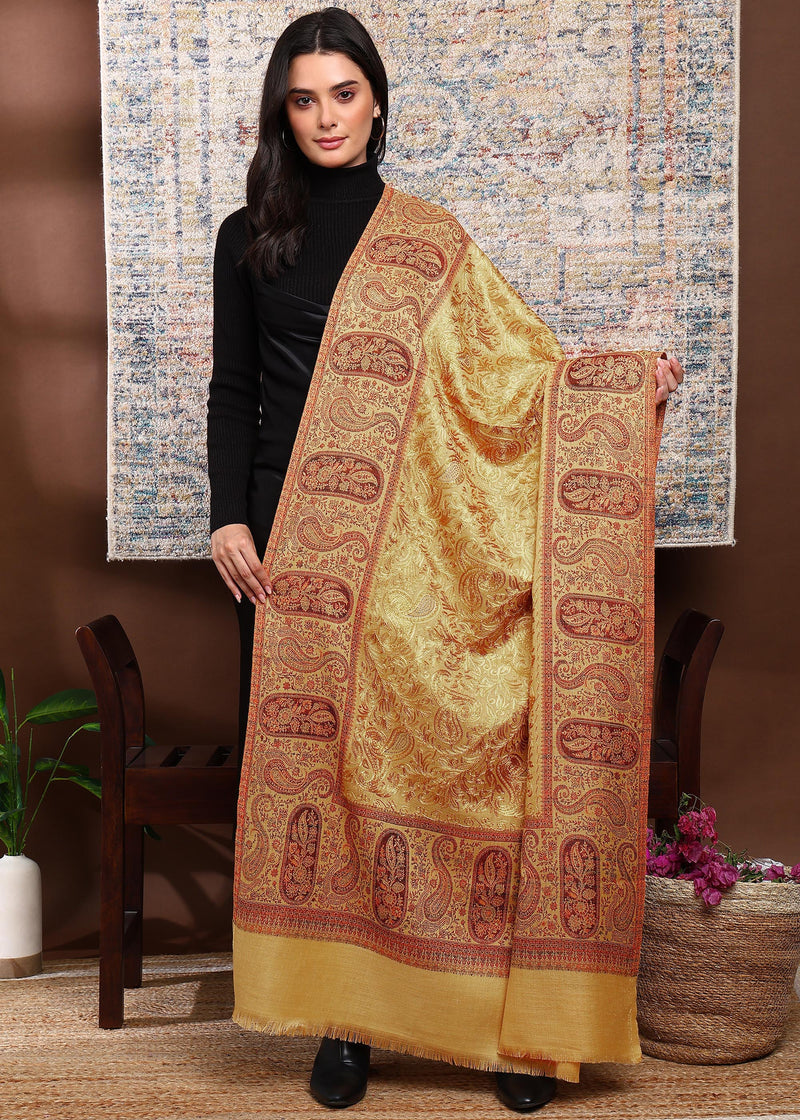 Firosh Women Kani Shawl with Embroidery work