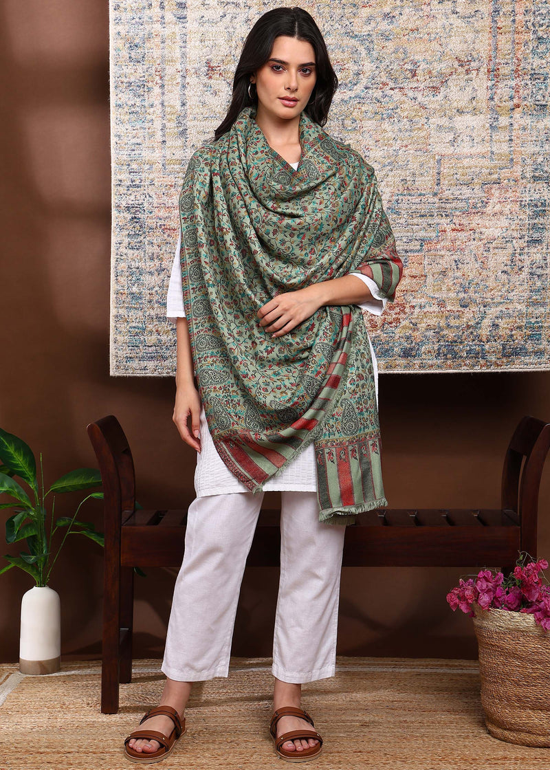 Firosh Women Faux Pashmina Kani Kashmiri Shawl