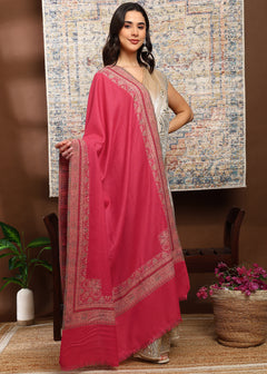 Firosh Women's Premium Kani Kashmiri Shawl with Swarovski Embellishments