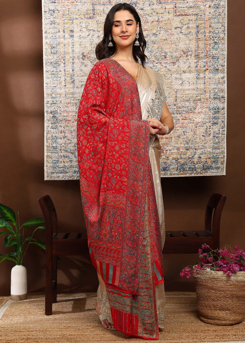Firosh Women Faux Pashmina Kani Kashmiri Shawl