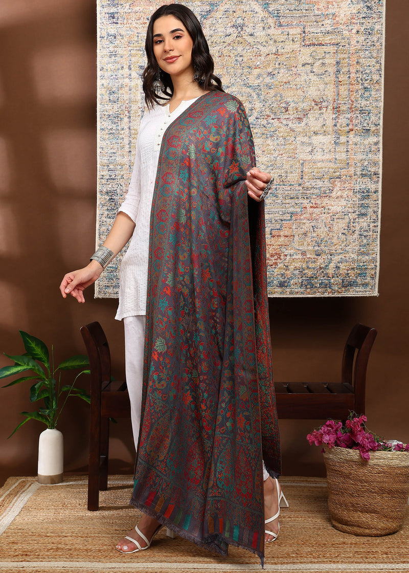 Firosh Women Faux Pashmina Kani Kashmiri Shawl
