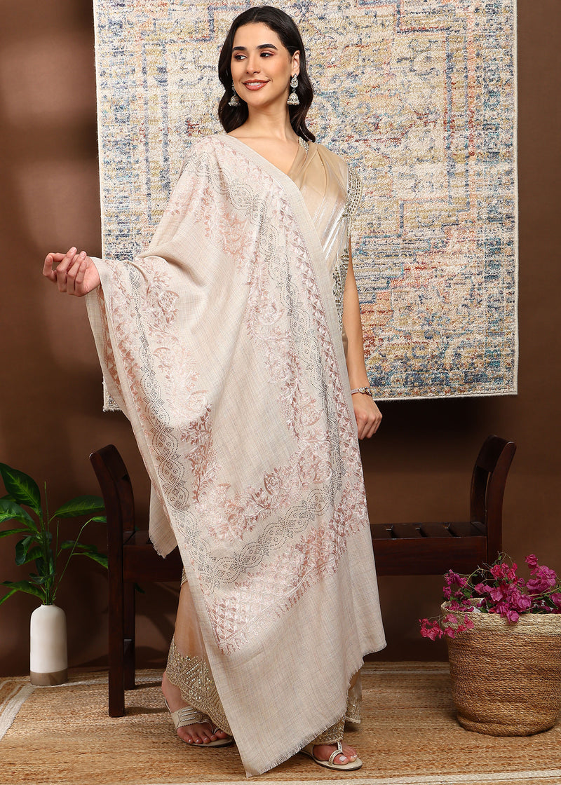 Firosh Women's Embroidered Stole with Swarovski Embellishments