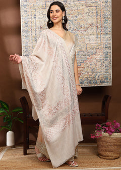 Firosh Women's Embroidered Stole with Swarovski Embellishments