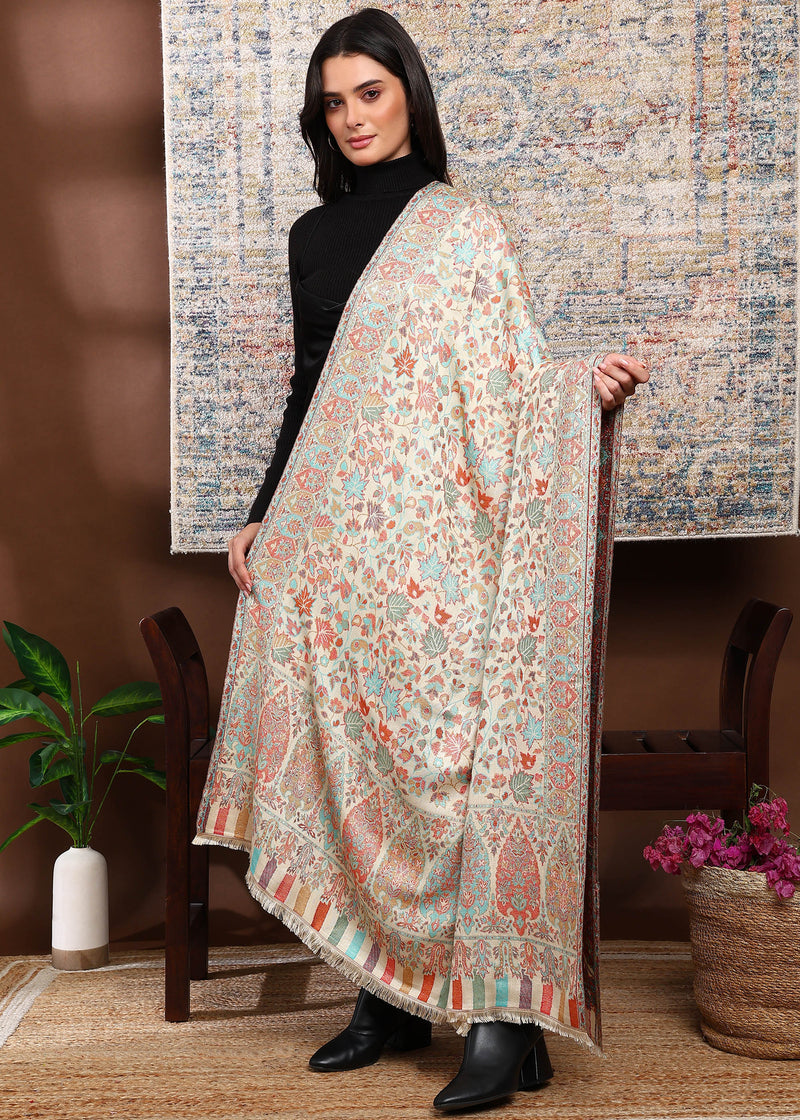 Firosh Women Faux Pashmina Kani Kashmiri Shawl