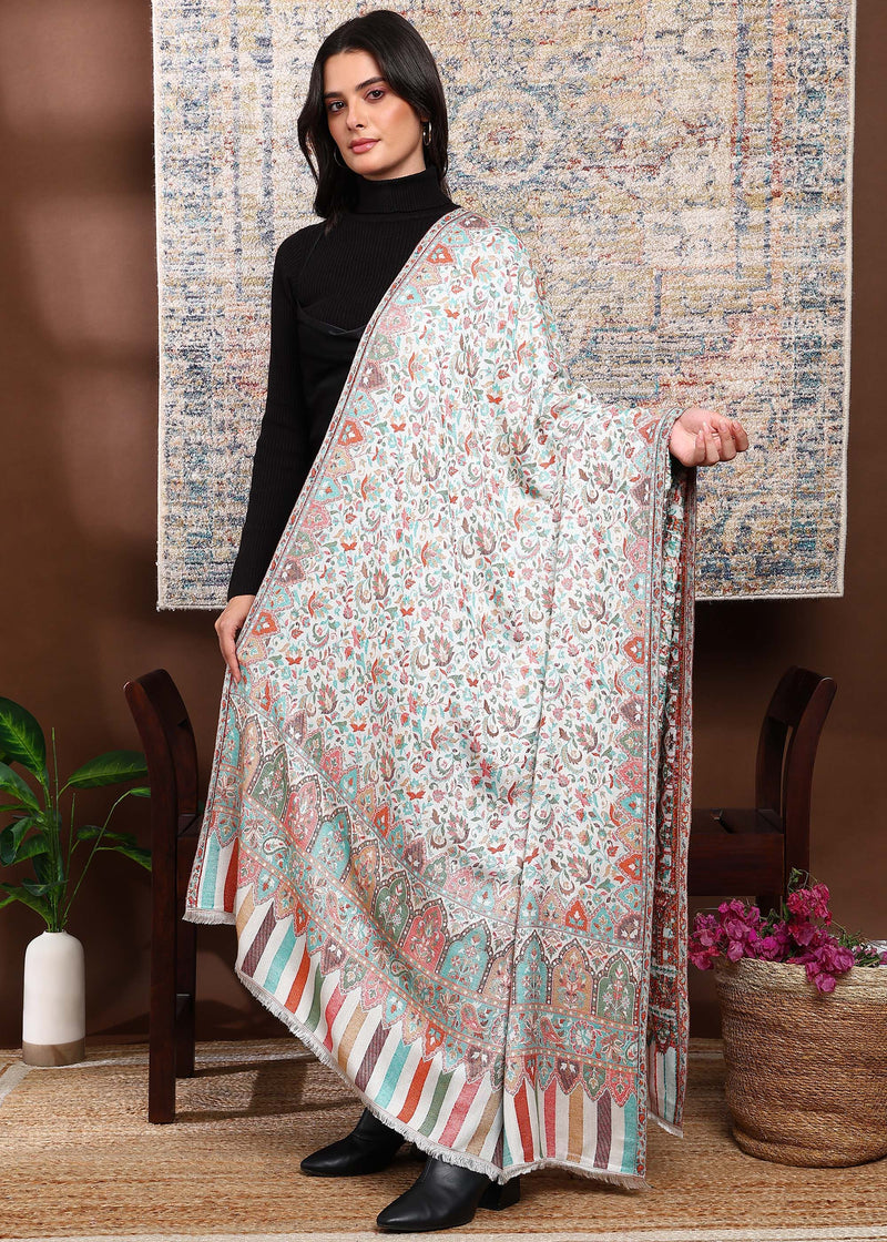 Firosh Women Faux Pashmina Kani Kashmiri Shawl