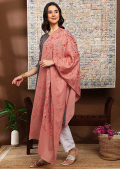 Firosh Women's Embroidered Stole with Swarovski Embellishments