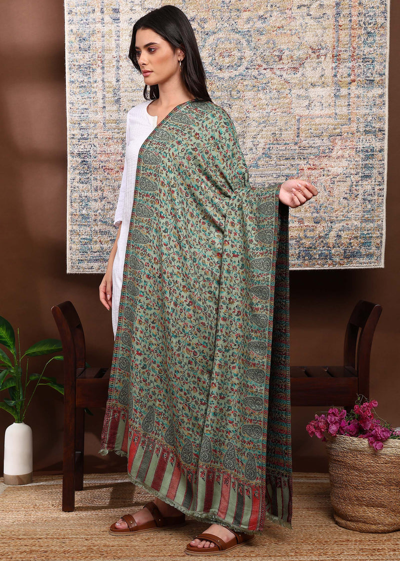 Firosh Women Faux Pashmina Kani Kashmiri Shawl
