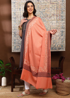 Firosh Women Kani Shawl with Embroidery work