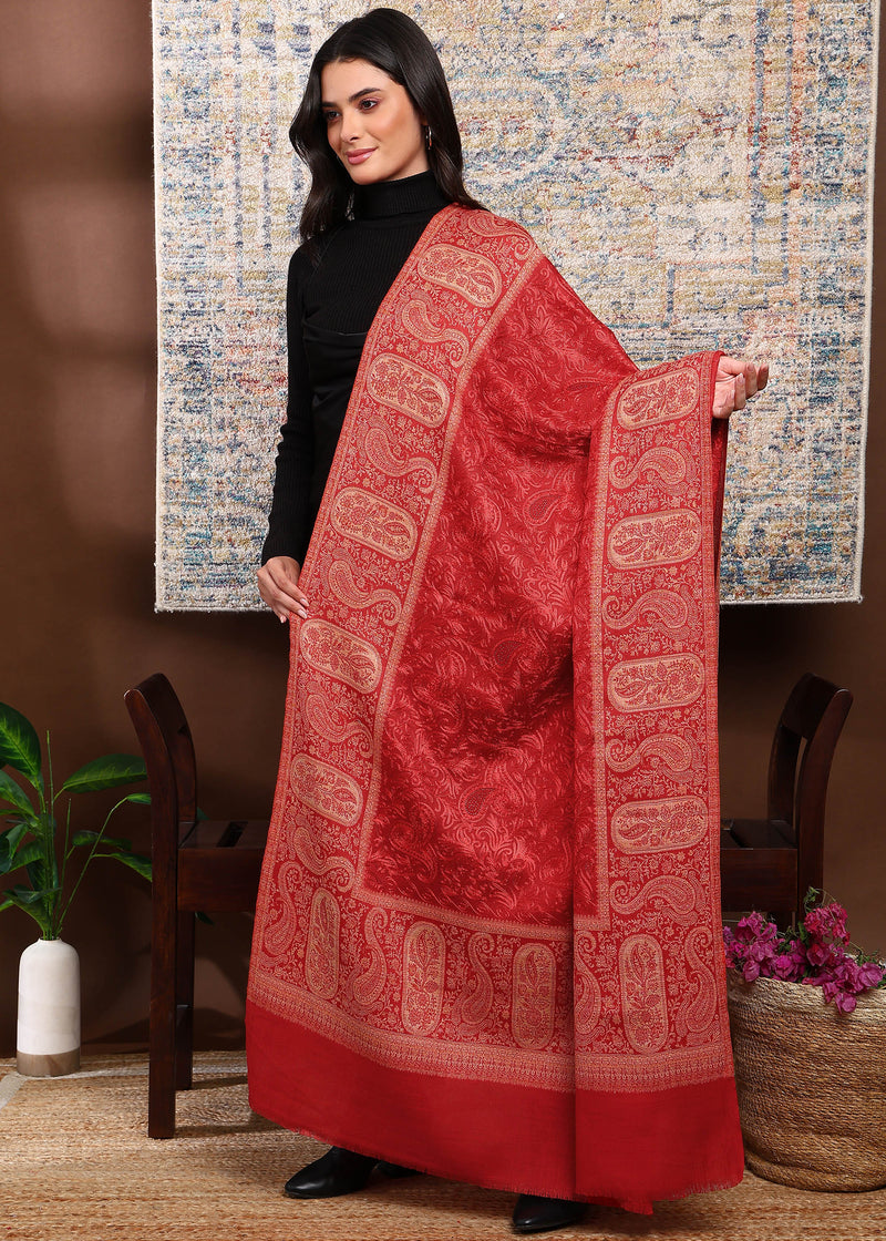 Firosh Women Kani Shawl with Embroidery work