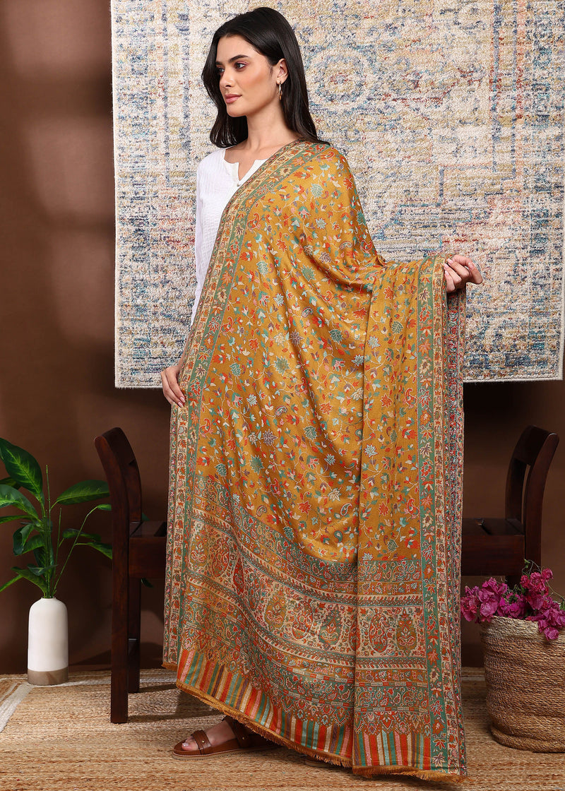 Firosh Women Faux Pashmina Kani Kashmiri Shawl