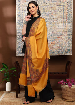 Firosh Women's Premium Kani Kashmiri Shawl with Swarovski Embellishments