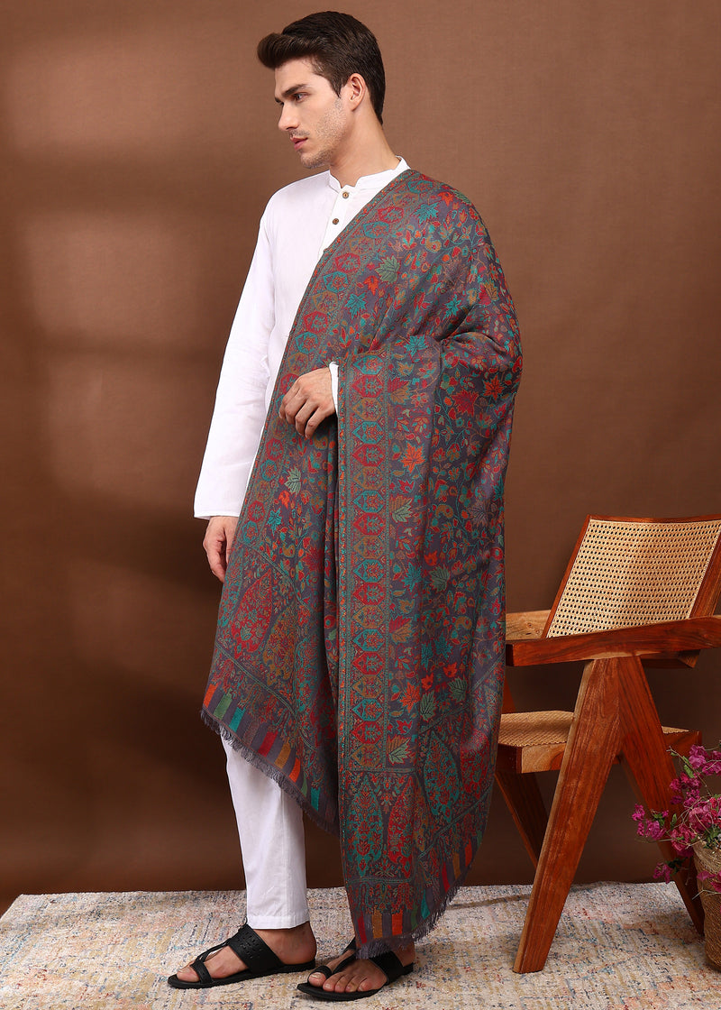 Firosh Men Faux Pashmina Kani Kashmiri Shawl