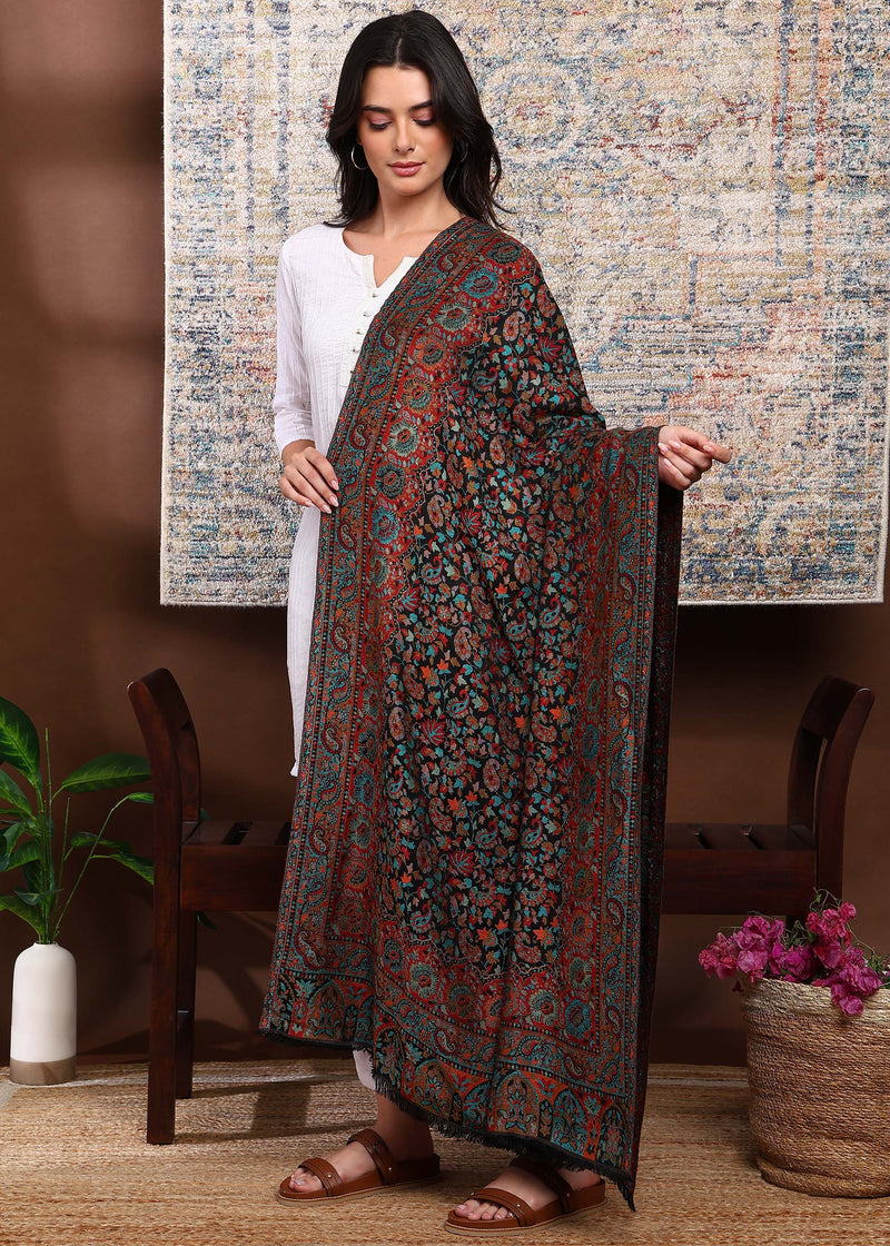 Firosh Women Faux Pashmina Kani Kashmiri Shawl
