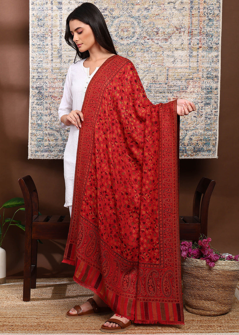Firosh Women Faux Pashmina Kani Kashmiri Shawl