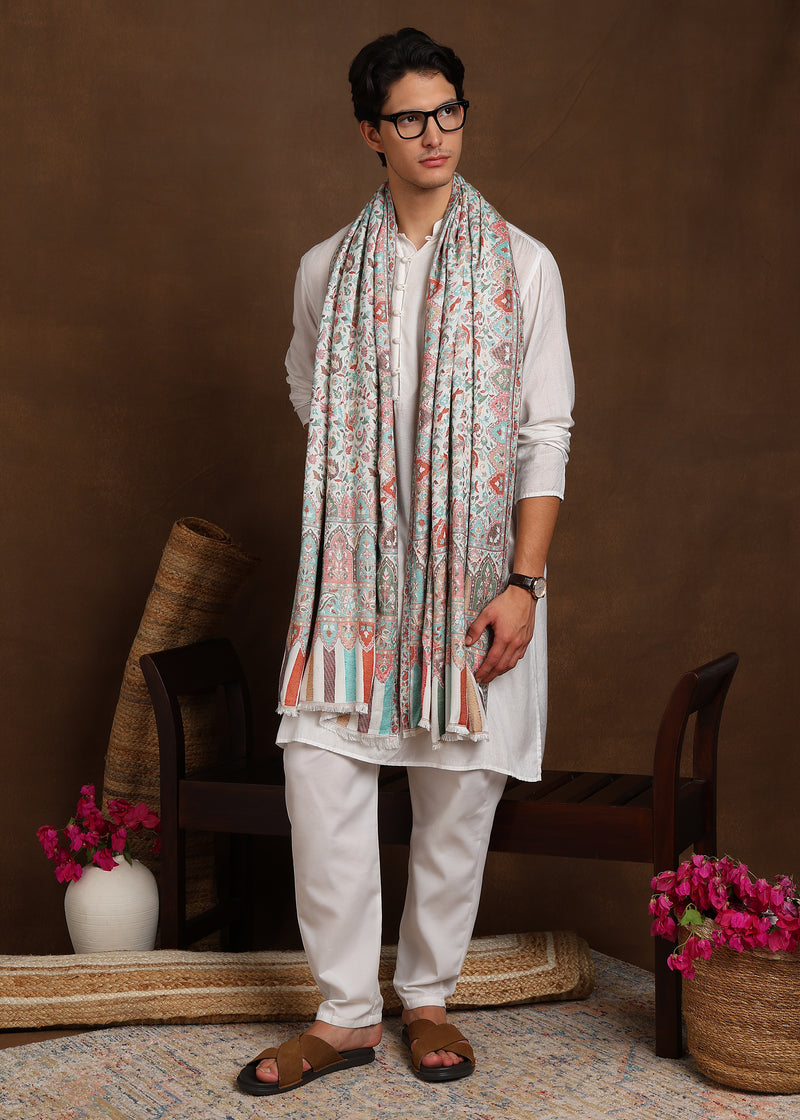 Firosh Men Faux Pashmina Kani Kashmiri Shawl