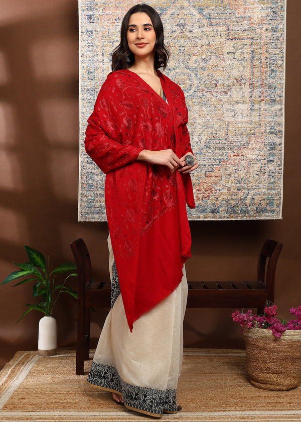 Firosh Women's Embroidered Stole with Swarovski Embellishments