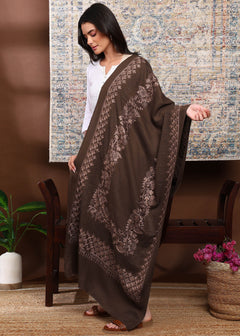 Firosh Women's Embroidered Stole with Swarovski Embellishments