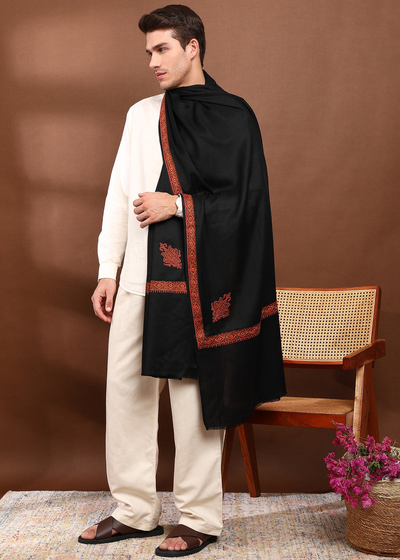 Firosh Men Embroidered Lohi Black