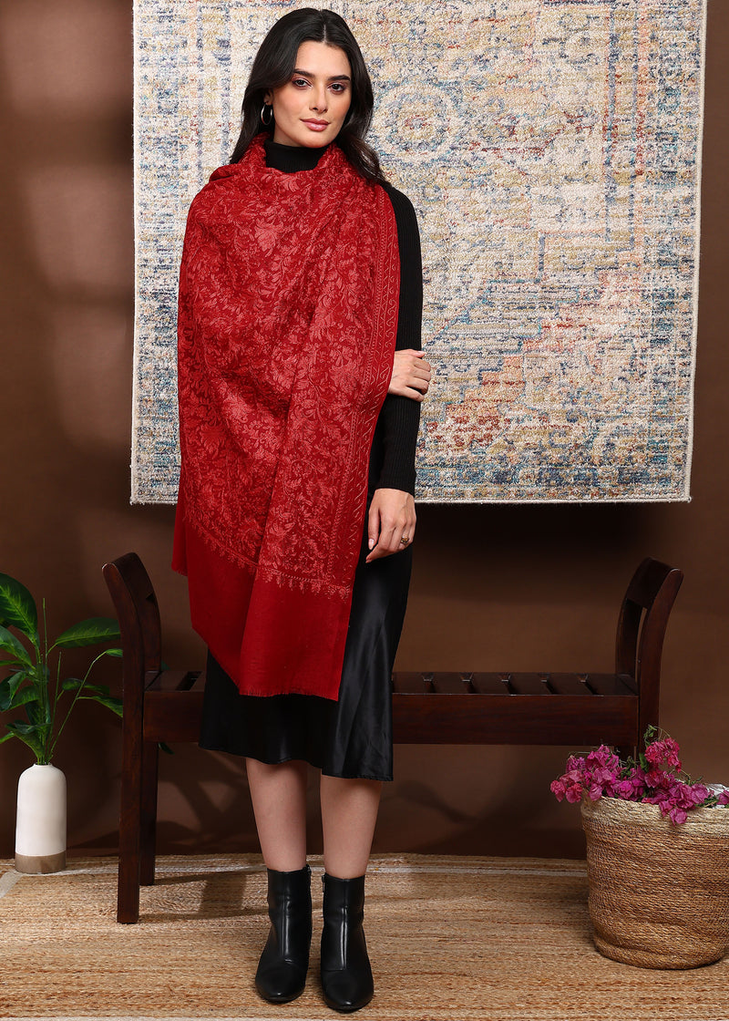Firosh Women Border Embroidered Shawl