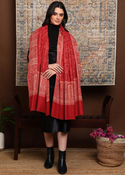 Firosh Women Kani Shawl with Embroidery work