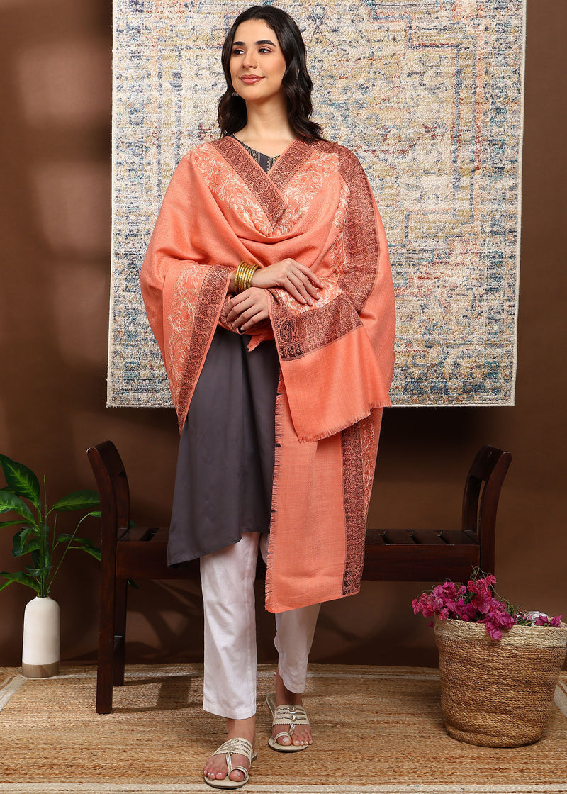 Firosh Women Kani Shawl with Embroidery work