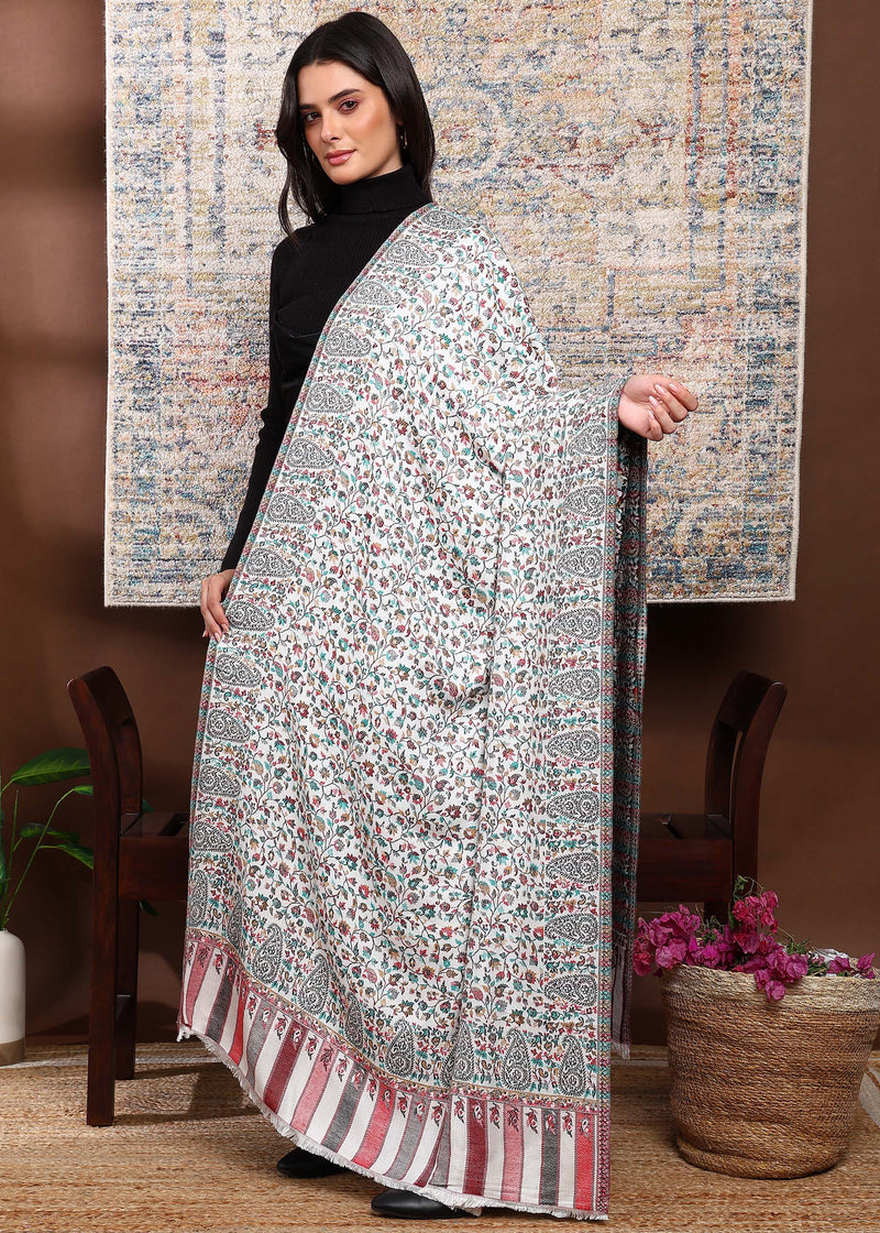Firosh Women Faux Pashmina Kani Kashmiri Shawl