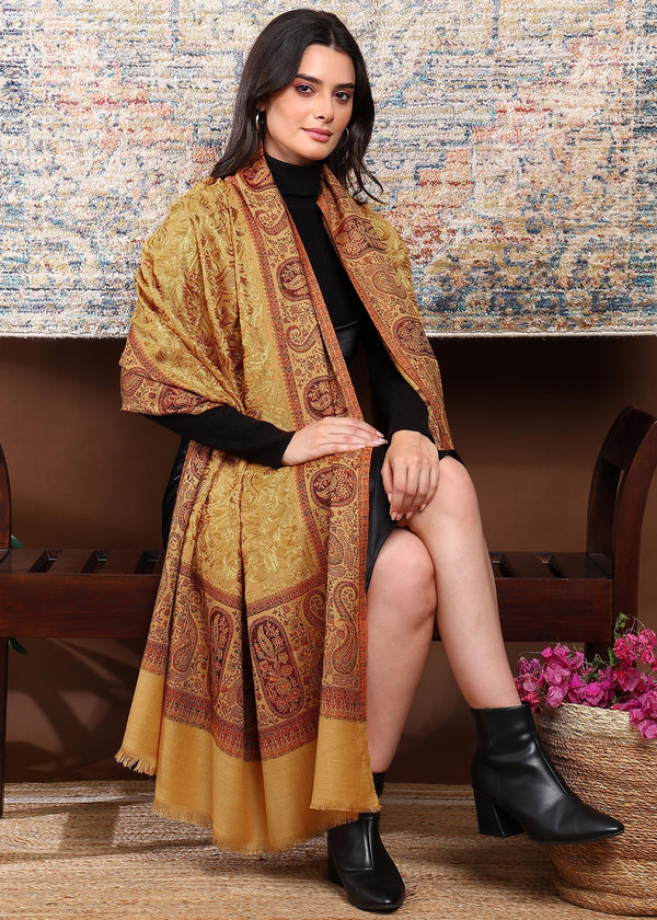 Firosh Women Kani Shawl with Embroidery work